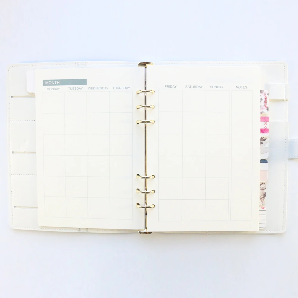 Domikee-cute Soft Cover Leather Personal Binder Agenda Planner Caderno Organizador Artigos de Papelaria Anéis A5a6 2023 - Imagem 2