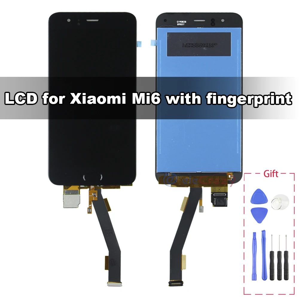 

Premium Quality for Xiaomi Mi6 LCD Display and Touch Screen Digitizer Assembly with Frame and Fingerprint Replacement 100% Test