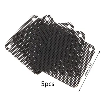 

5PCS PVC Fan Dust Filter PC Dustproof Case Cuttable Computer Mesh Cover 40mm Mesh Black