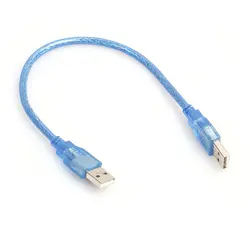 Câble d'extension USB 2.0 bleu Transparent mâle à femelle, câble court à noyau en cuivre, haute vitesse de 30cm 