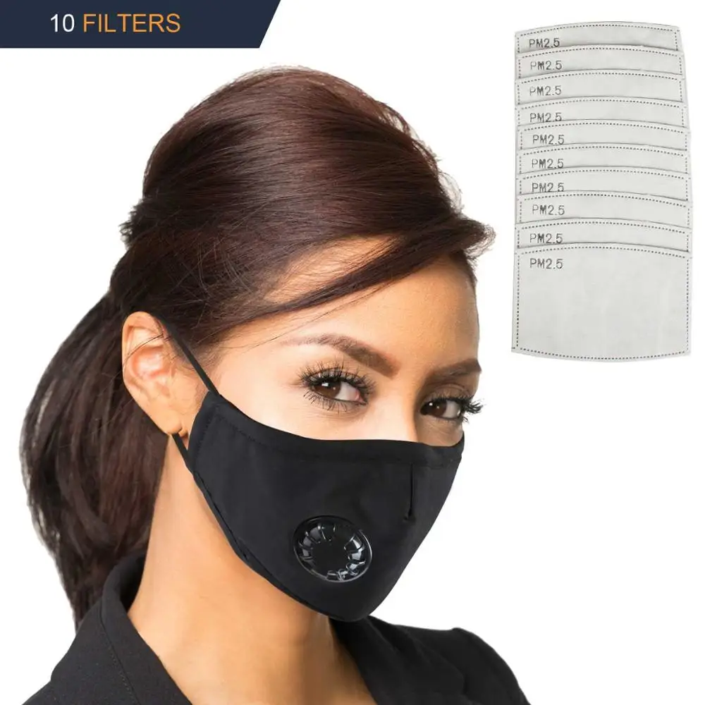 

Face Dust Mask Anti Pollution Breathable Respirator Universal Mask 10 pcs PM Filters Carbon Activated Filtration Cycling Running