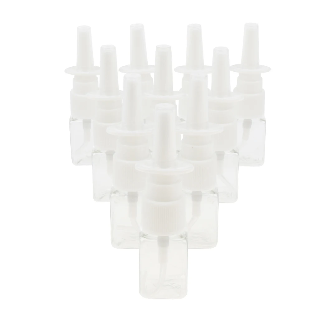 10pcs Plastic Empty Refillable Nasal Spray Bottles Makeup Cosmetic Perfume Container Holder 10ml