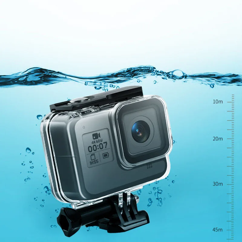 Чехол для подводной экшн-камеры для GoPro Hero 8 Защитный чехол Корпус черная камера фотография погружение герой прозрачный