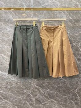 

2020 Early Autumn New Women's Pleated Stitching Decorations Solid Color All-match Wide Leg Shorts Casual Pants 904
