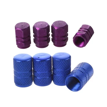

8Pcs Aluminum Alloy Tire Valve Caps for Car Auto - 4Pcs Purple & 4Pcs Blue