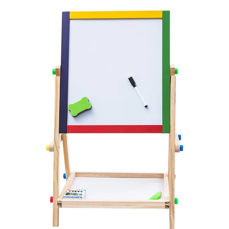 

Color Solid Wood Double-sided Magnetic Writing Board Small Blackboard Support Drawing Board Children's Drawing Board Frame