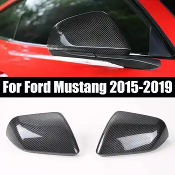 

1 Pair ABS Carbon Fiber Style Exterior Side Rearview Mirror Cover Trim For Ford USA Version for Mustang 2015-2017 Car Styling