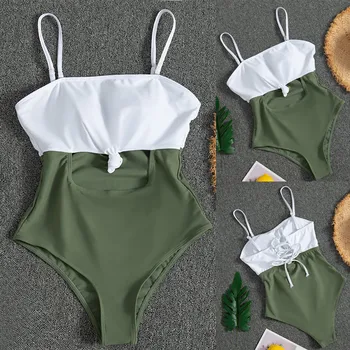 

2020 New Patchwork Jumpsuit Women Sexy Bathing Suit Knot Push Up Padded Biquini Hot Sexy Brazillian Mujer Lengerie Femme De Bain