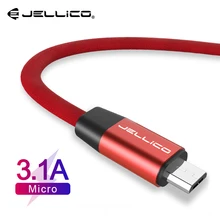 Jellico Micro USB кабель 3.1A Быстрая зарядка USB кабель для передачи данных Шнур для Xiaomi Redmi Note 4 5 samsung Android Microusb Быстрая зарядка 1 м