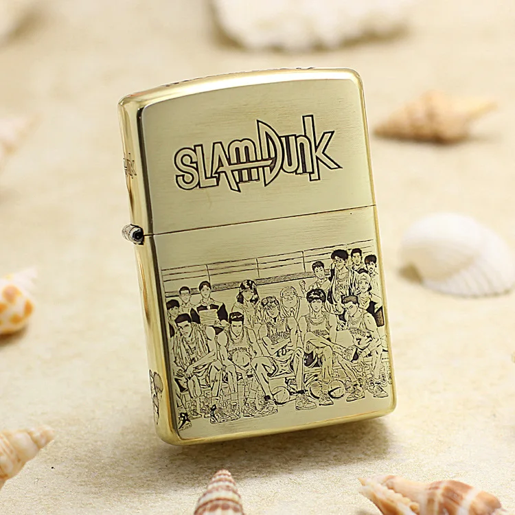 

Genuine Zippo oil lighter copper Comic Slamdunk 3D cigarette Kerosene lighters Gifts With anti-counterfeiting code