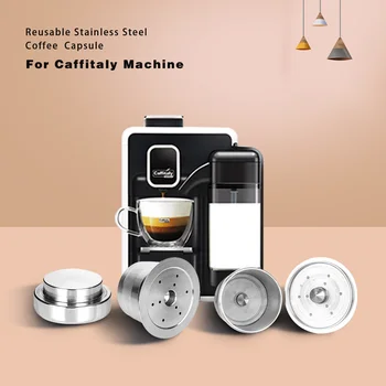 

Refillable Coffee Filters For Caffitaly Tchibo Cafissimo Classic K-fee Stainless Steel Reusable Coffee Capsule & Tamper Set