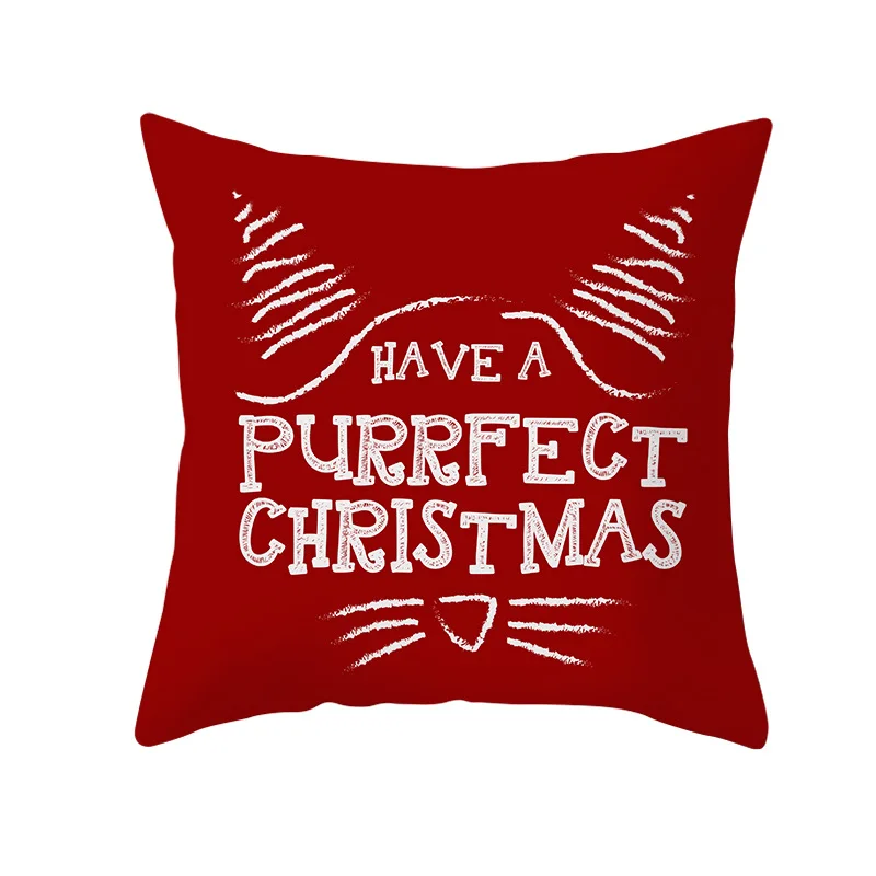 Рождественские украшения на чехлы на подушки для дома 45*45 см Красная рождественская набивная Рождественская наволочка для домашнего декора новогодние подарки