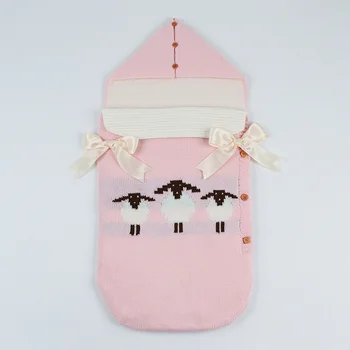 

Baby Sleeping Bag Thicken Envelope Winter Kids Stroller Sleepsack Knitted Sleep Sack Newborn Swaddle Knit Wool Slaapzak