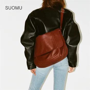 

Black big shoulder bag women casual vintage retro wine red large big capacity crossbody satchel bag 2019 winter new