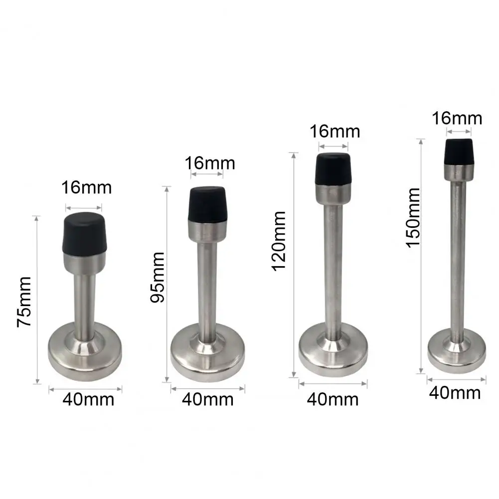 75-150mm Door Stopper Wall-mounted Anti-collision Rubber Two Installation Methods Shock-proof Punch-free Door Stopper for Hotel