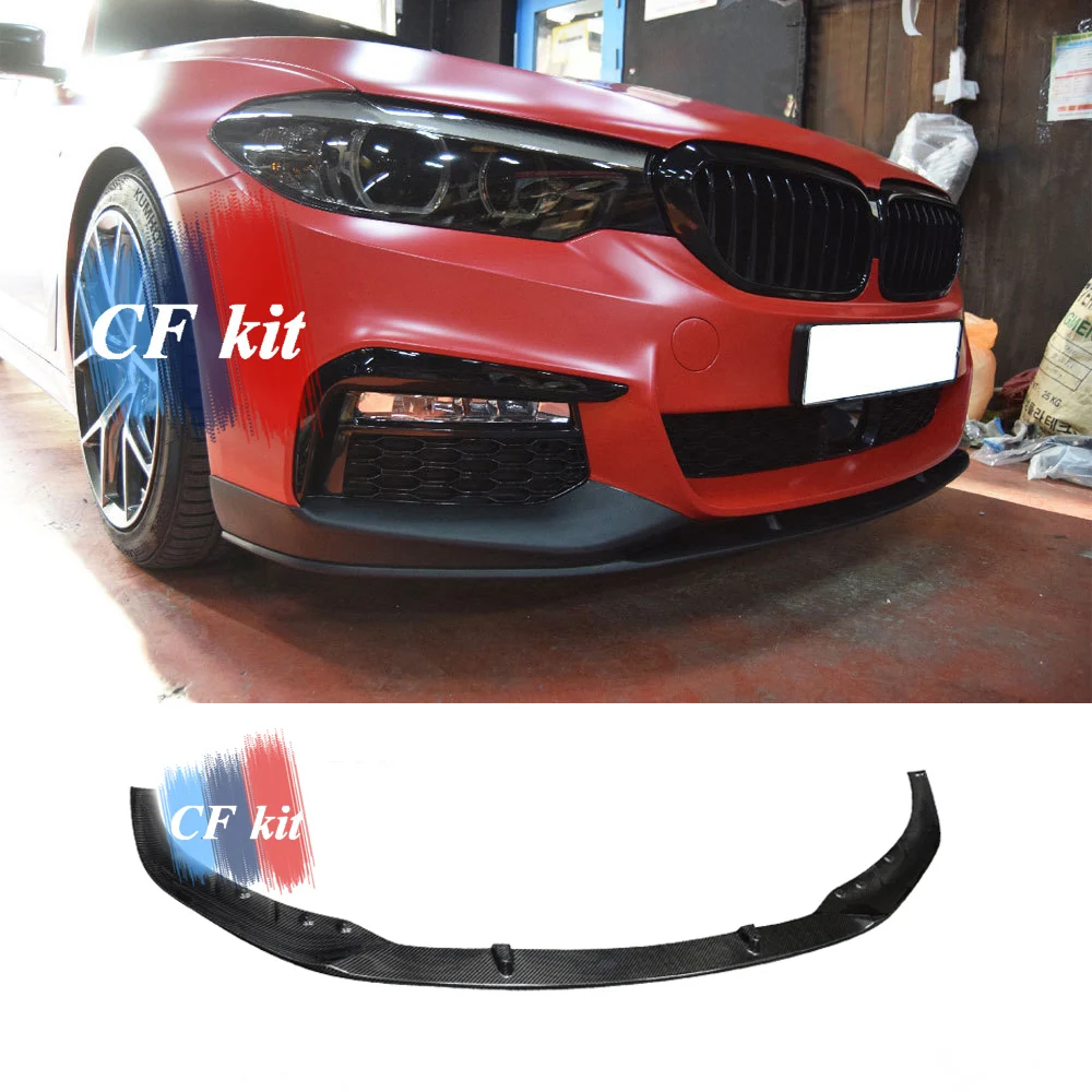 

CF Kit MP Style Carbon Fiber Front Bumper Lip For BMW 5 Series G30 G31 Spoiler Bumpers Car Styling