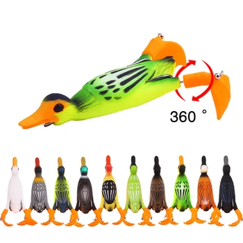 BIG SALE ❤️ 1pcs Propeller flipper duck Fishing Lure Ducking Fishing Frog Lure 9.5cm 11.2g Artificial Bait Duckling 3D Eyes Day Baits Bass - discount item 29% OFF Sports & Entertainment
