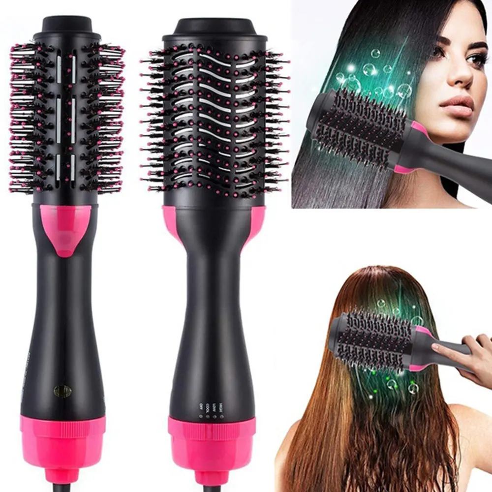 

Hair Dryer Brush Multifunctional Hair Blower Brush Straightener Curler Negative Ions Hot Air Paddle Styler Straighten Comb Waver