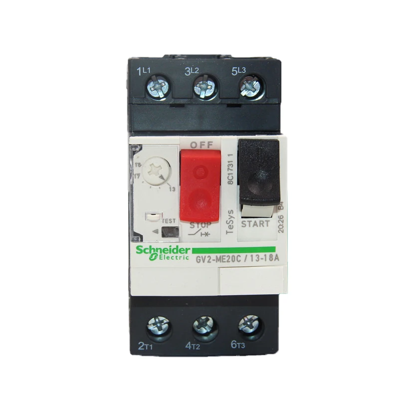 

Authentic Motor thermal magnetic circuit breaker button 3P GV2ME20C motor protection switch setting current range 13-18A 100KA