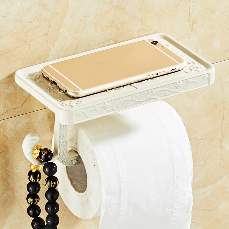 Винтажный резной держатель для мобильного телефона в ванную комнату с полкой для полотенец держатель для туалетной бумаги черный рулон коробки для салфеток WC стенд диспенсер