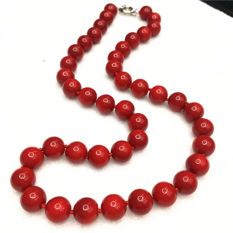 Orange красный натуральный коралл 6 мм 8 мм 10 мм круглый бисер diy очаровательные женщины ожерелье высокого качества ювелирных изделий 18 дюймов B1013