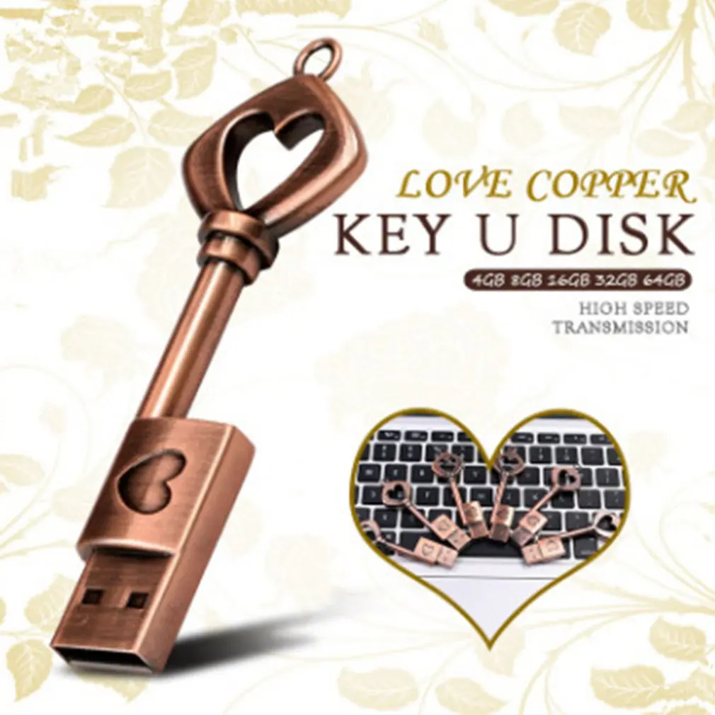 Usb флеш-накопитель в форме сердца, высокое качество, металлическая карта памяти, брелок, u-диск, флешка, водонепроницаемый u-диск