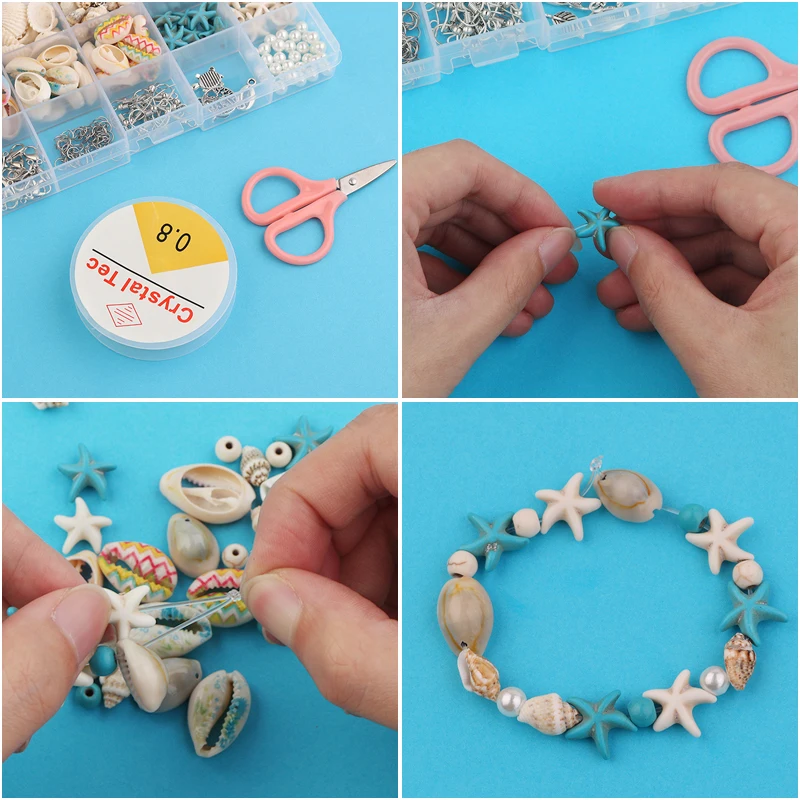 Colorful Ocean Shell And Stone Beads Kit 6