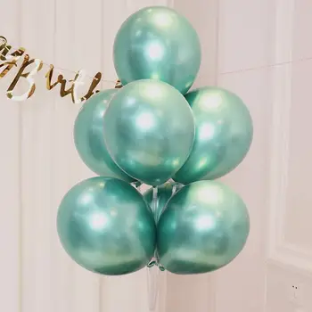 

12 Inch Metallic Chrome Green Balloons Helium Shiny Thicken Latex Balloons Party Decoration