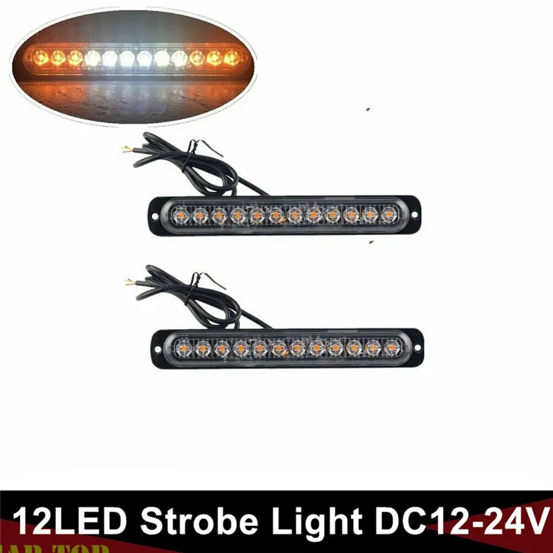 CA338-YWY-2PCS 2 шт. белая вспышка fso Автомобильный светодиодный светильник с прицепом боковой светильник 12 светодиодный автомобиль внедорожник Грузовик аварийный светодиодный светильник s для грузовика стробоскоп 12-24 В - Цвет: CA338-YWY-2PCS