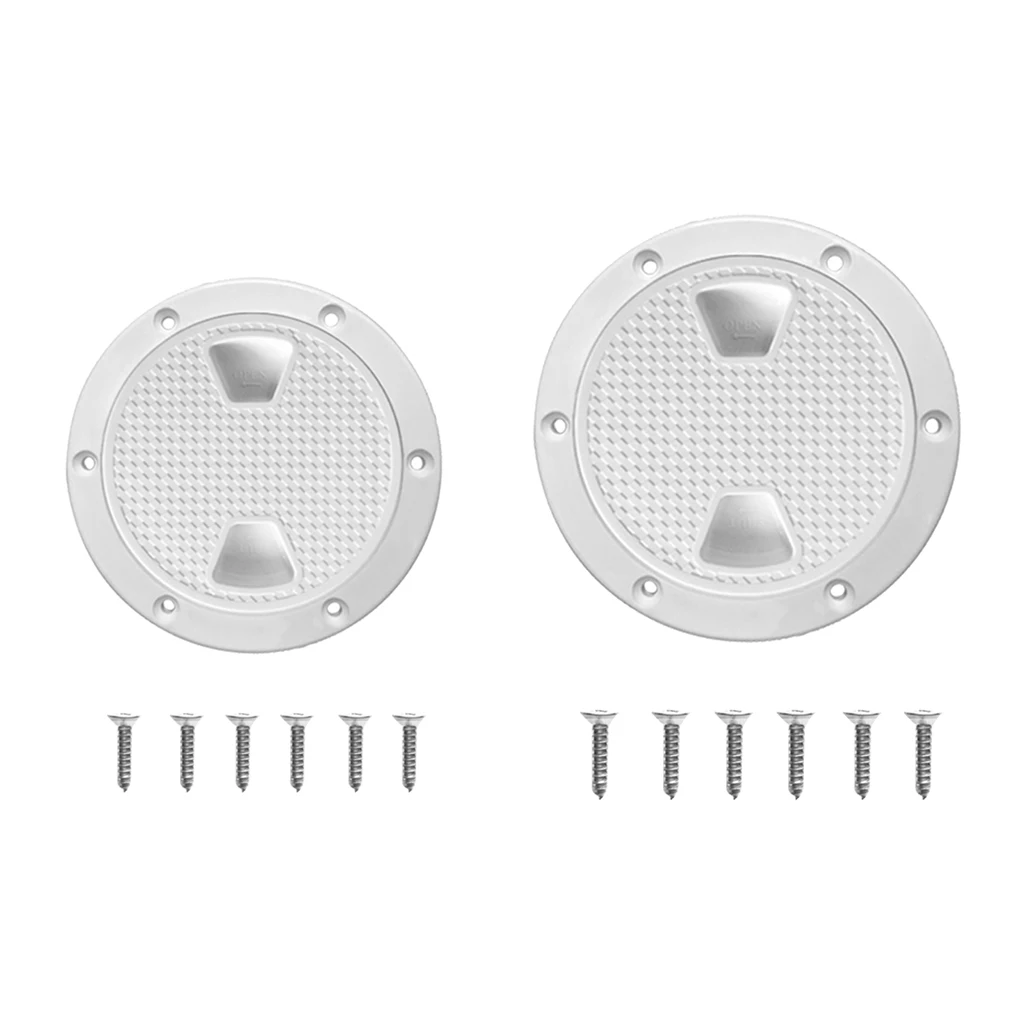 2x Marine Deck Plate, 6 & 8 Inch Hatch Cover Twist Out Inspection Hatch