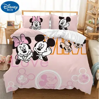 

Lovely Soft Adult/kids Minnie Bedding Set Girls Duvet Cover Bed Sheet Cartoon Pattern Full Queen Twin Bed Linen PillowCase Gifts