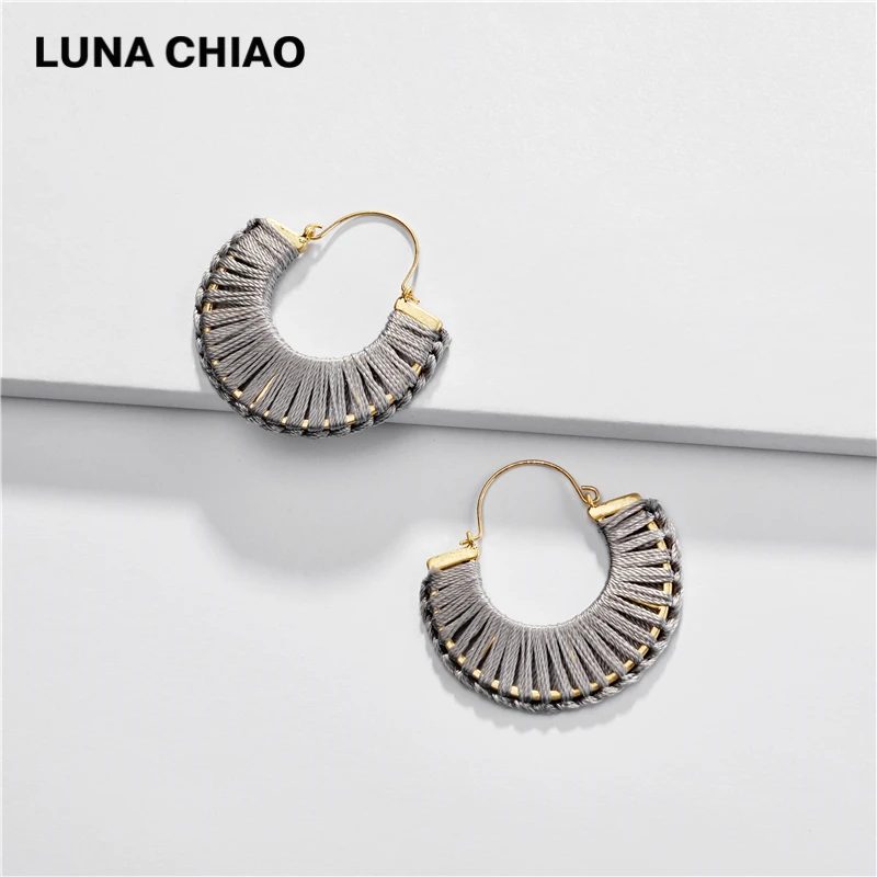 Женские серьги в стиле бохо LUNA CHIAO Модные металлические обручи эффектные украшения|Серьги-кольца| |