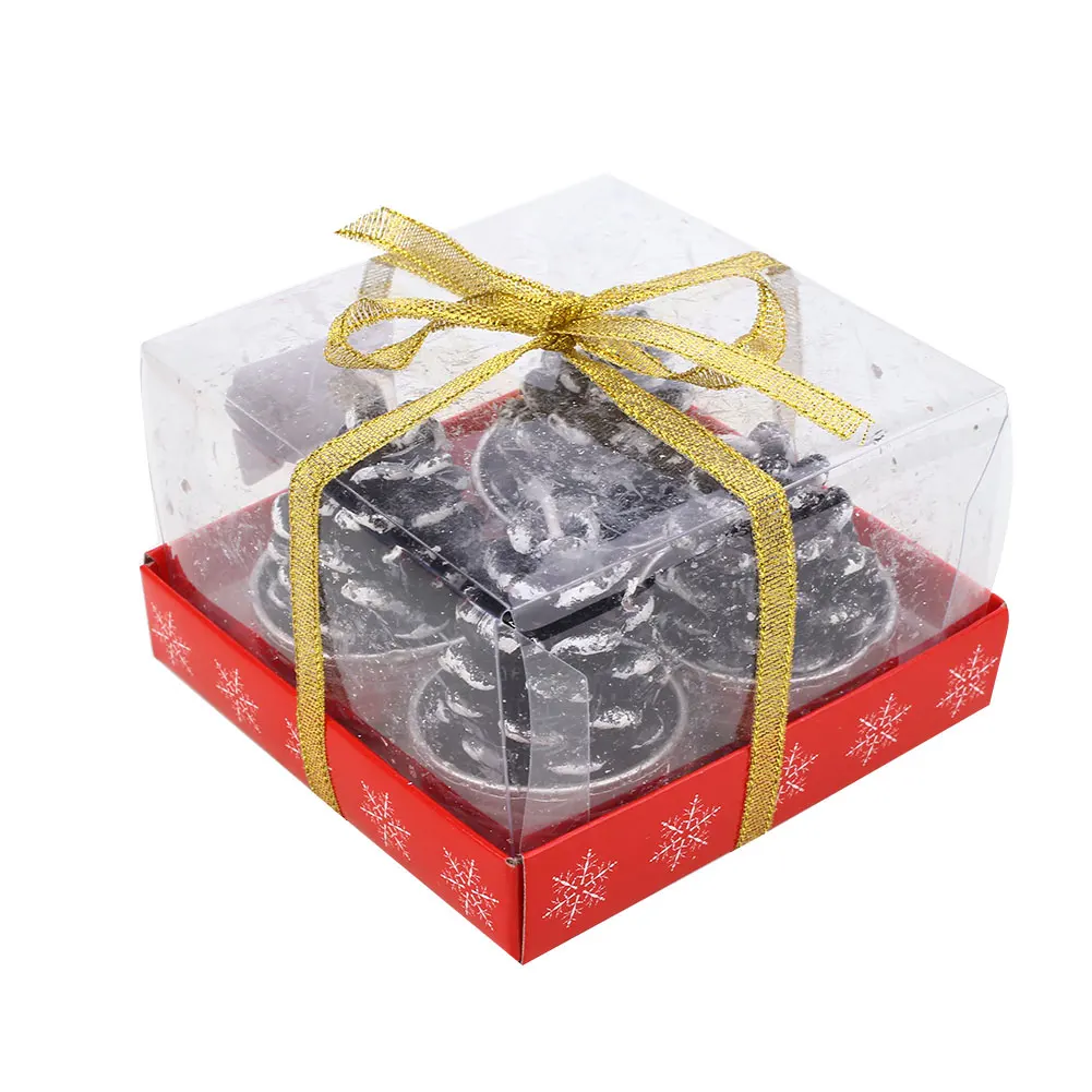 

4pcs/Set Christmas Candles Santa Claus House Gift Decorations Accessories