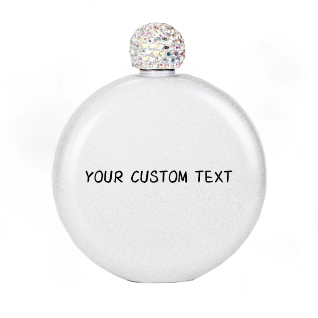 Personalized Stainless Steel Rhinestone Hip Flask Wedding Gift Custom Hip Flasks Bridesmaids Bride Hen Party Gifts For Guests White