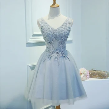 

Noble Lady V-neck Sleeveless Chinese Dress Exquisite Flower Qipao Sexy Short Mini Cheongsam Classic Lace Up Formal Party Gown