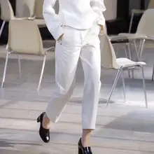 Женские хлопковые укороченные джинсы витой шов Высокая талия Боковые карманы горячая Распродажа черный белый светильник синий