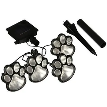 

4 Solar Cat Animal Paw Print Lights LED Solar Lamps Garden Outdoors Lantern LED Path Decorative Lighting Footprints Lamp