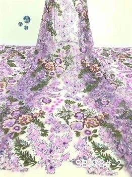 

Amazing evening dress material French net lace fabric with sequins PAN184(5yards/lot)