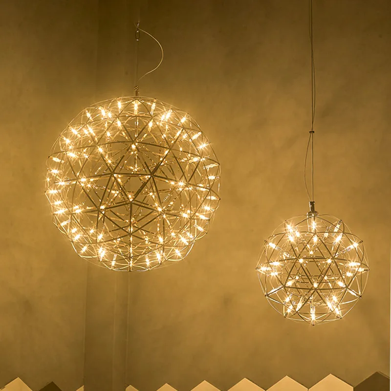 Свеча ШАР фейерверк Hanglamp современный круг из нержавеющей стали подвесные