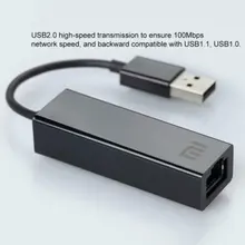 Xiaomi USB к Ethernet карты RJ45 кабель адаптера внешней 10/100 Мбит/с на mi коробка S 3C/3S 4 4C SE ноутбук Laptop персональный компьютер Usb2.0