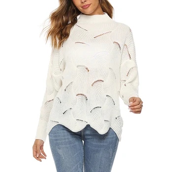 

Women Knit Sweater Female Solid Color Turtleneck Warm Jumper Ladies Oversize Loose Pullover Jumper Clothes