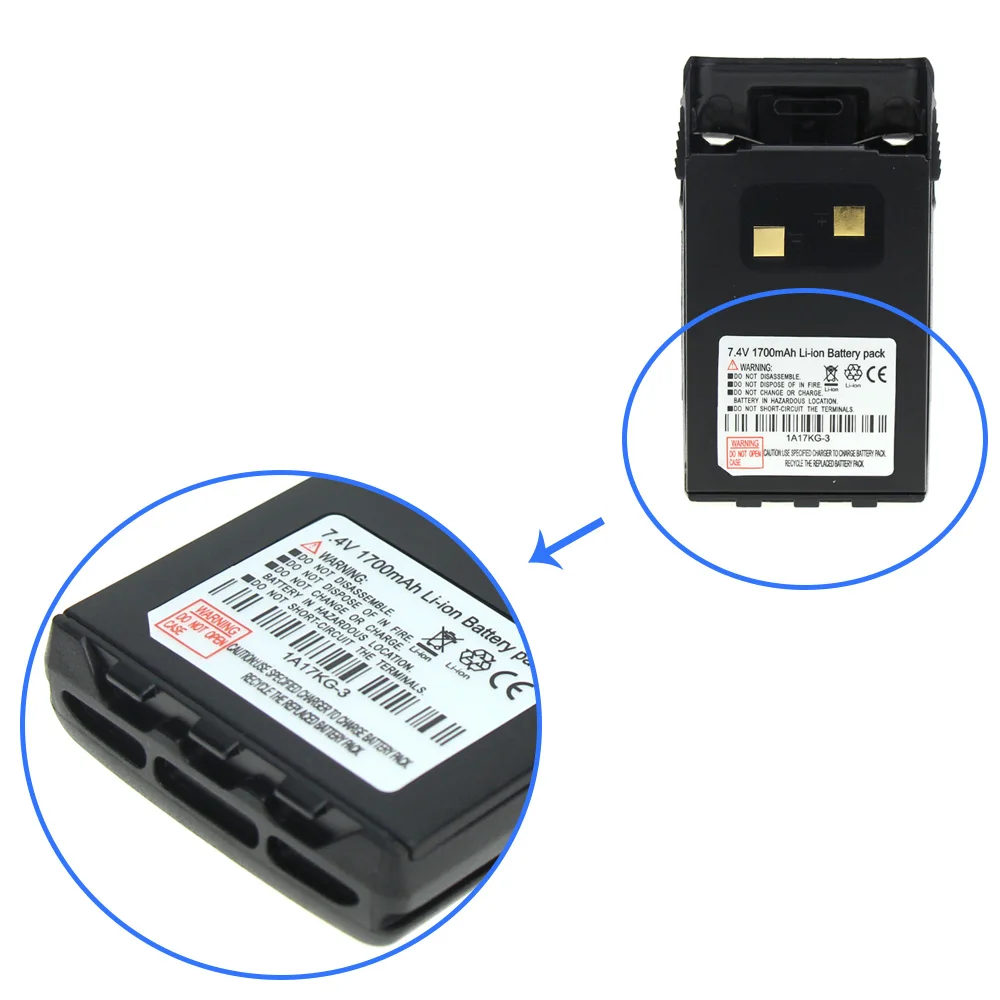 cinto, 7.4v 1700mah com clipe para walkie