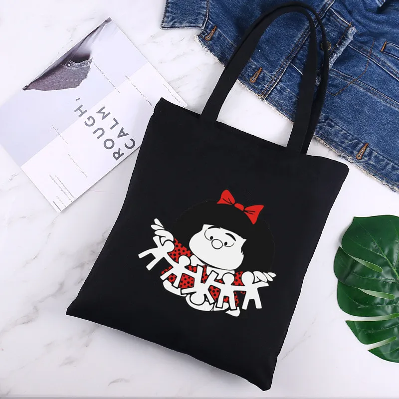 Сумка-тоут Mafalda 90-х мультяшная в стиле Харадзюку оригинальный дизайн для покупок