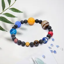 Fashion bracelets for women Novel Volcanic Stone Solar System Planet Bracelet Men And Women Jewelry pulseira masculina 30YH