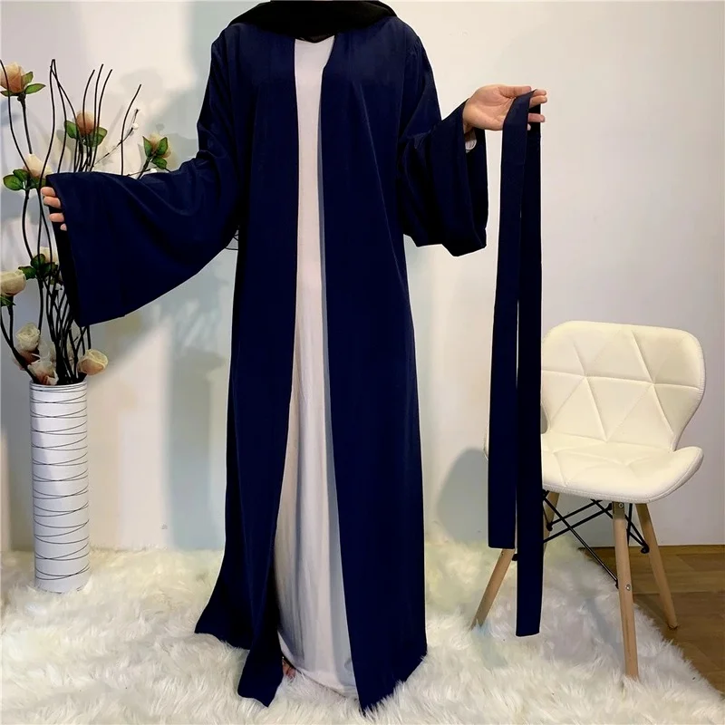 Abaya Kaftan Long Muslim Dresses for Women, Smooth Abaya, Silky, Elegant, Pure Color, Modest Wear Clothing, EID Robes