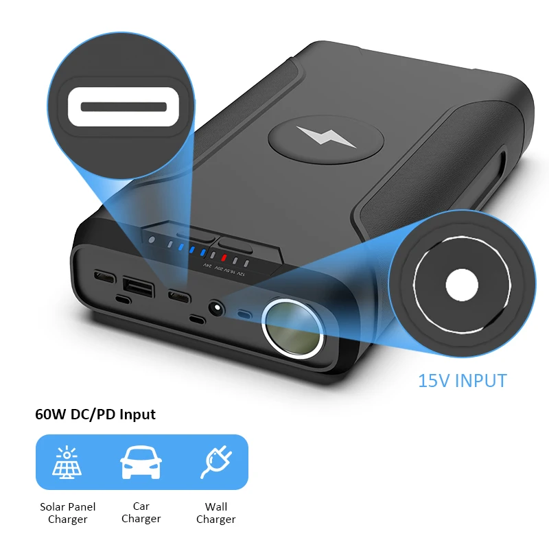 Caricabatterie Per Laptop Dc 12V 20V 24V Cpap Batteria Di Backup Power Bank Per Laptop Resmed S9/ Airsense 10 Macbook Pro Air Hp Dell Lenovo