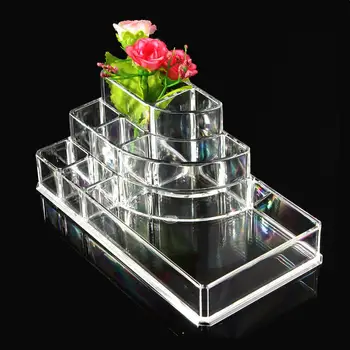 

Fashion Clear Makeup Acrylic Jewelry Transparent Cosmetic Storage Display Case Stand Rack Lipstick Holder Organizer Make up Box