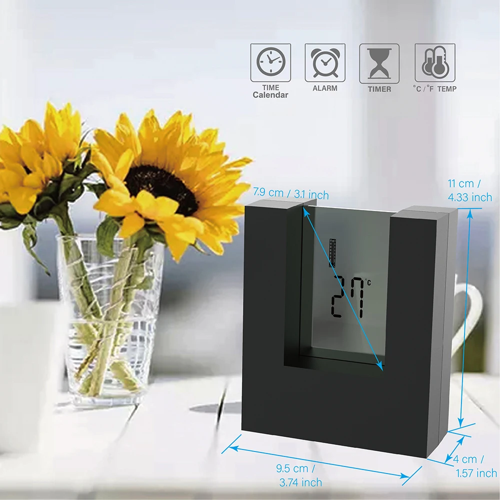 Electronic Desktop LCD Calendar Alarm clock with Indoor Thermometer & Count Down Kitchen Timer for home office table watch digital clock table clock lcd digital clock digital desk clock digital table clock