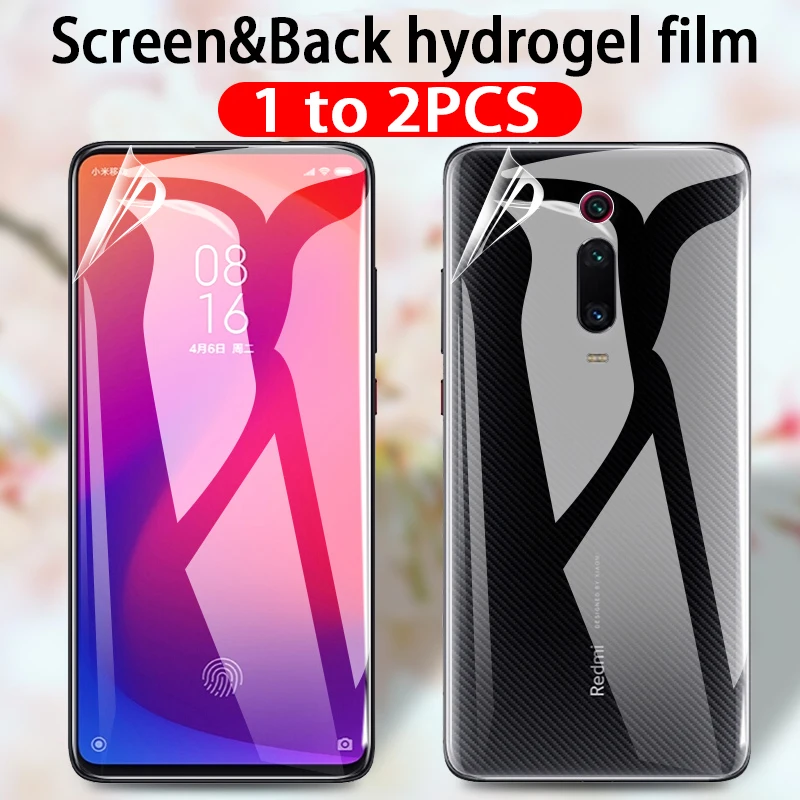 Protector de pantalla de hidrogel para Xiaomi, película de hidrogel trasera para Xiaomi Mi 9 T Pro 9 T Mi9 T Mi9t Redmi 9 9A 9C Note 9 T 9tpro, 1-2 uds.
