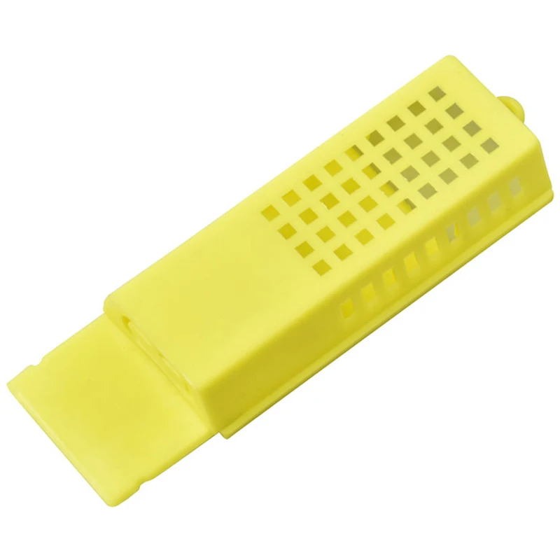 

50 Pcs Bee Cage Beekeeping Transport Cage Long Yellow Beekeeping Tool Mail Bee Multi-Function Plastic Prisoner King Cage Anti-Be